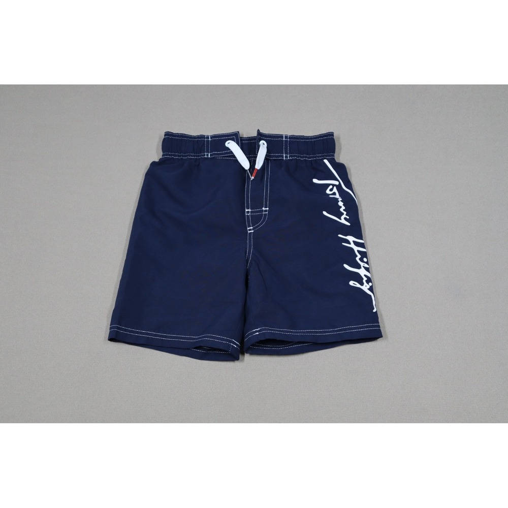 Tommy Hilfiger Kids Tommy Script Graphic Boardshorts -‎ Navy Blue - Size Small